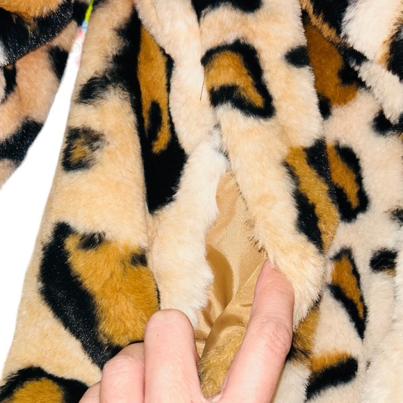 Jennifer Lopez Leopard Print Faux Fur Jacket size XS - Picture 7 of 10